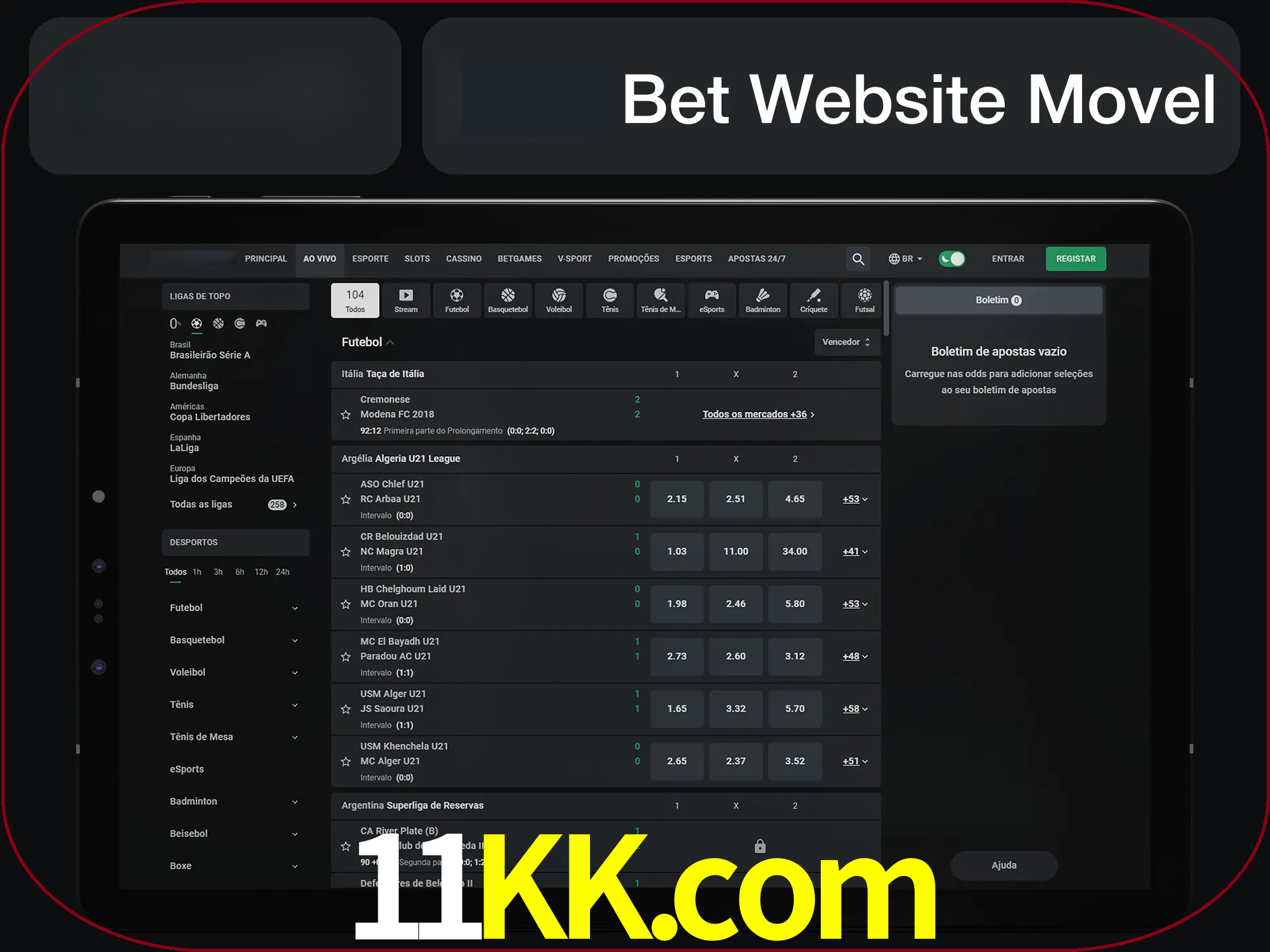 Use nosso website em qualquer dispositivo.